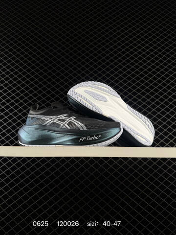 ASICS MEGABLAST FF Turbo 2 Black Silver Teal White 40-47 Running Shoe Running Sneakers - Men's (BS-81829)