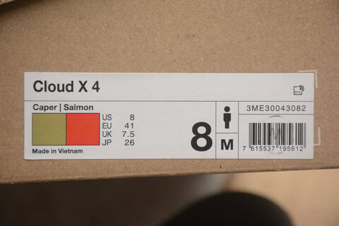 On Running Cloud X 4 3ME30043082 Caper Salmon White Black US 8 EU 41 UK 7 5 JP 26 Running Shoe Running Sneakers - Men's (BS-59776)