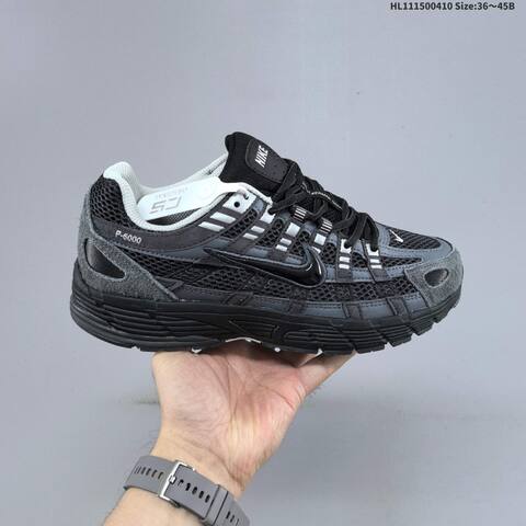 Nike P-6000 Black Dark Grey Light Grey White EU 36-45 Running Shoe - Unisex (BS-60831)