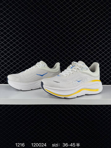 HOKA ONE ONE Bondi 9 White Yellow Blue Black EU 36-45 Running Shoe Running Sneakers - Unisex (BS-86353)