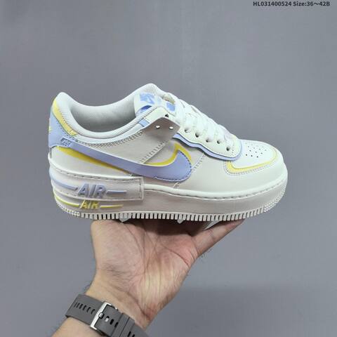 Nike Air Force 1 Shadow Off White Light Blue Yellow EU 36-42 Sneaker - Unisex (BS-60169)