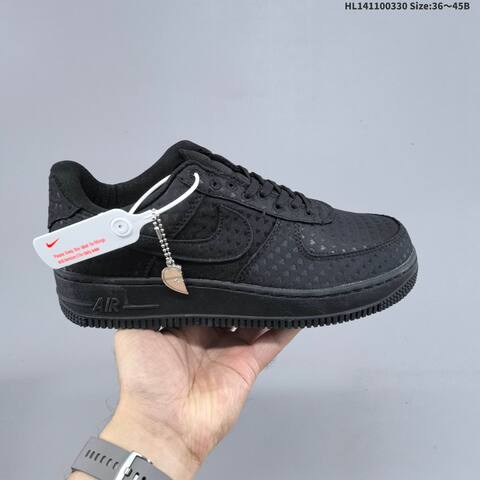 Nike Air Force 1 Low Triple Black White Pink EU 36-45 Sneaker - Unisex (BS-61026)