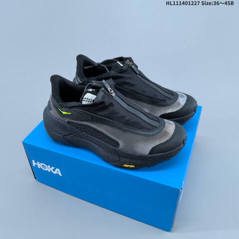HOKA ONE ONE Project Transport Black White Neon Yellow EU 36-45 Trail Shoe Trail Running Sneakers - Unisex (BS-69418)