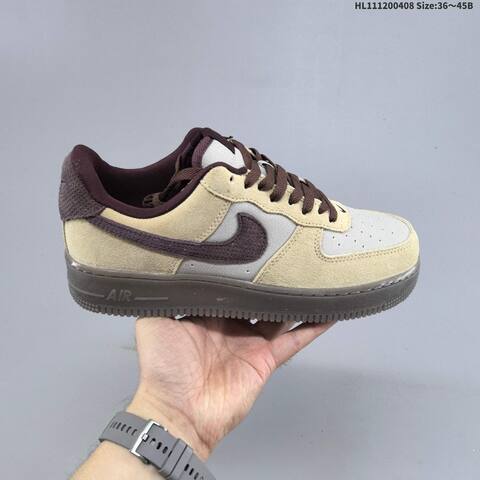 Nike Air Force 1 Low Beige Light Grey Dark Brown EU 36-45 Sneaker - Unisex (BS-60898)