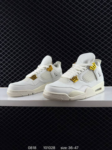 Jordan Air Jordan 4 Retro White Sail Gold EU 36-47 Basketball Shoe - Unisex (BS-80885)