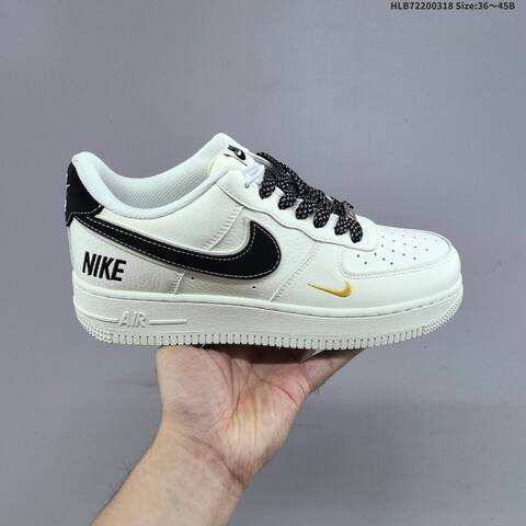 Nike Air Force 1 07 LV8 Off White Black Gold EU 36-45 Sneaker - Unisex (BS-61278)