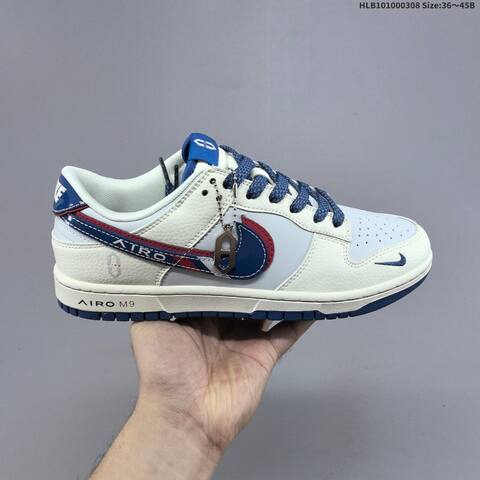 Nike Dunk Low Off White Blue Red EU 36-45 Skate Shoe - Unisex (BS-61428)