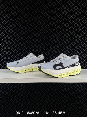 On Cloudmonster 2 Mist Grey Black Pale Yellow White EU 36-45 Running Shoe Running Sneakers - Unisex (BS-85176)