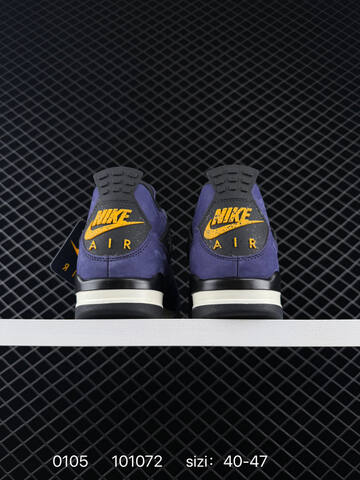 Jordan Air Jordan 4 Retro OG Imperial Purple Dark Purple Black Yellow White Grey EU 40-47 Basketball Shoe - Men's (BS-79903)