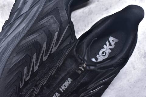 HOKA ONE ONE Project Clifton Black Dark Grey Silver Running Shoe Running Sneakers (BS-59541)