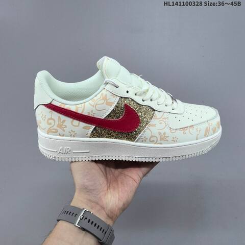 Nike Air Force 1 07 Off White Red Gold Black White Yellow EU 36 45 Sneaker EU 36-45 - Unisex (BS-61075)