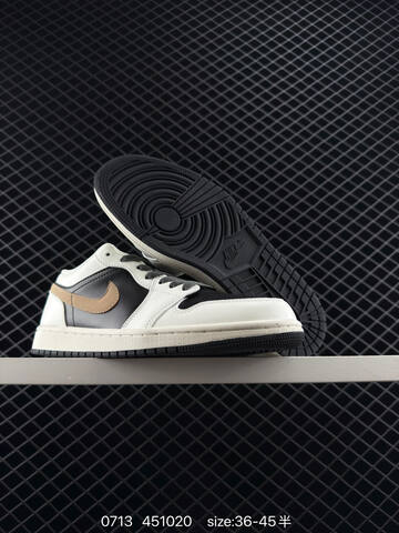 Jordan Air Jordan 1 Low White Black Tan EU 36-45 Sneaker - Unisex (BS-81072)