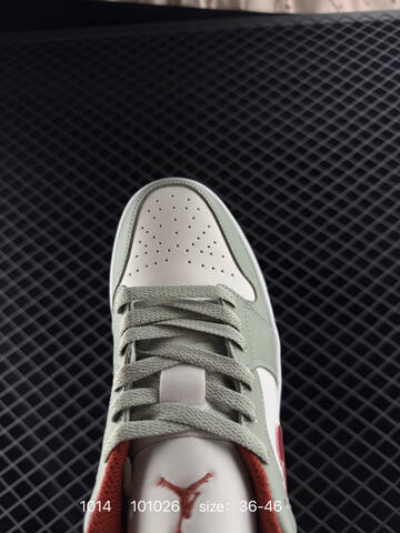 Jordan Air Jordan 1 Low Sail Light Green Red White EU 36-46 Sneaker - Unisex (BS-80519)