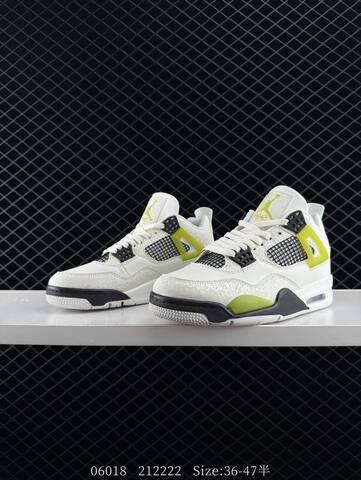 Jordan Air Jordan 4 Retro HJ5990 100 Sail Black Bright Lemon EU 36-47 Basketball Shoe - Unisex (BS-81184)