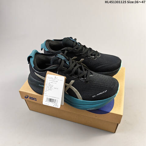 Asics Gel-Nimbus 27 Black Teal Silver EU 36-47 Running Shoe Running Sneakers - Unisex (BS-69232)
