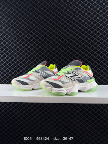 New Balance 9060 Beige Grey Neon Green Neon Pink EU 36-47 Sneaker - Unisex (BS-82749)
