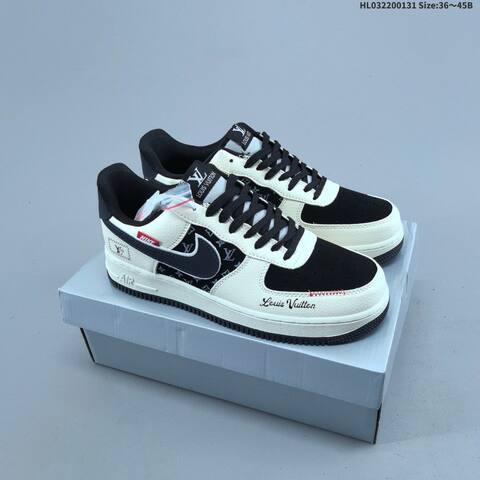 Nike Air Force 1 07 LV8 Off White Black Dark Blue EU 36-45 Skate Shoe - Unisex (BS-61623)