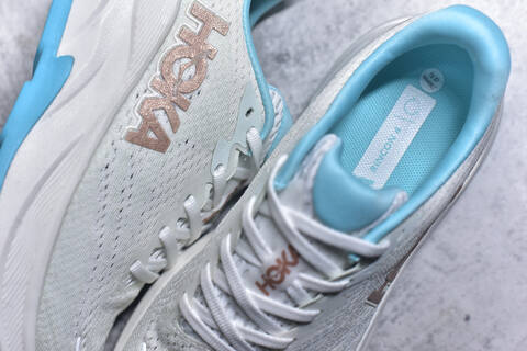 HOKA Rincon 4 White Light Blue Rose Gold Running Shoe Running Sneakers (BS-59413)