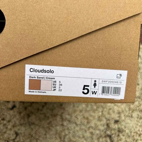 On Cloudsolo 3WF30604615 Dark Sand Cream US 5 EU 36 UK 3 JP 22 Running Shoe Running Sneakers - Women's (BS-86767)