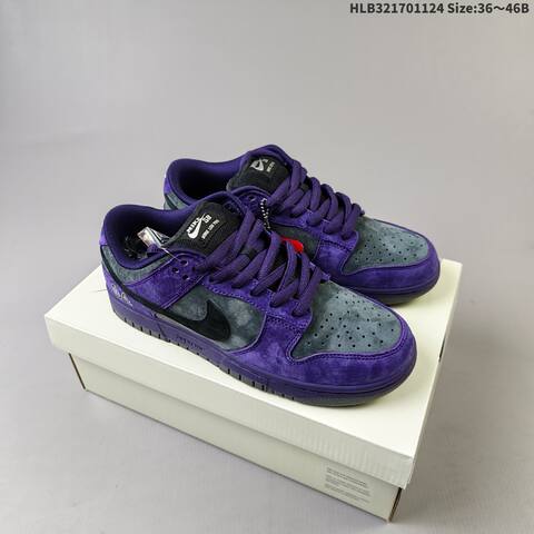 Nike SB Dunk Low Pro Supreme Purple Grey Black Blue EU 36-46 Skate Shoe - Unisex (BS-63137)