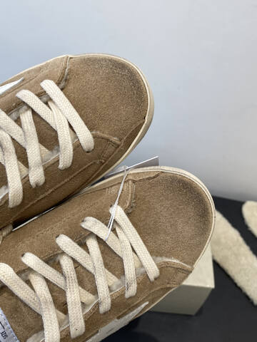 Golden Goose Super Star Sabot Shearling tan cream white