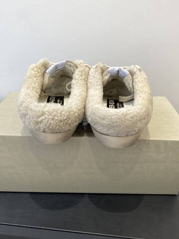 Golden Goose Super Star Sabot Shearling tan cream white