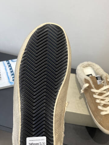 Golden Goose Super Star Sabot Shearling tan cream white